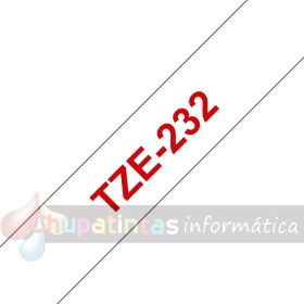 Brother TZe232 Cinta Laminada Original de Etiquetas - Texto rojo sobre fondo blanco - Ancho 12mm x 8 metros-3