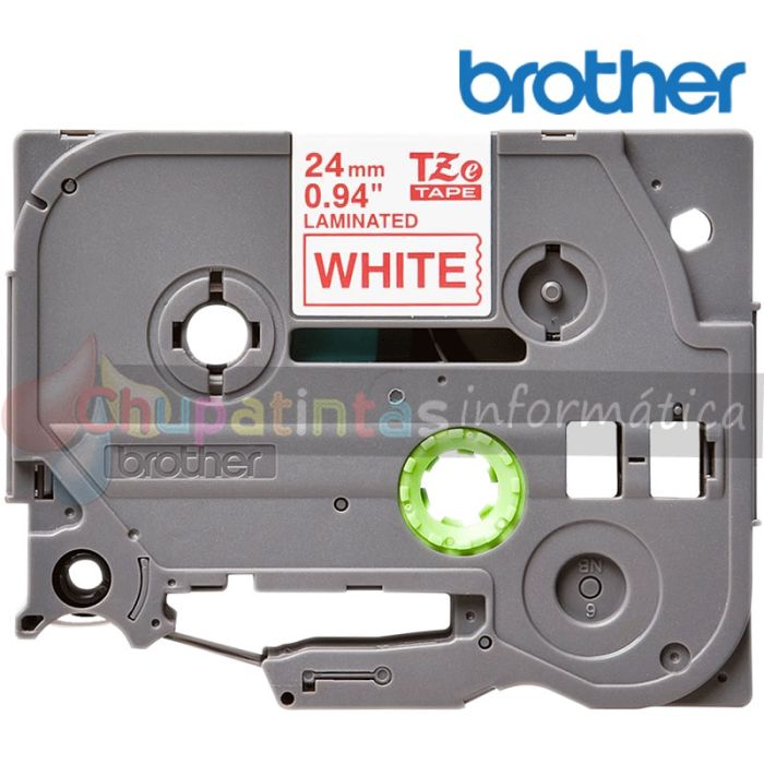 Brother TZe252 Cinta Laminada Original de Etiquetas - Texto rojo sobre fondo blanco - Ancho 24mm x 8 metros-2