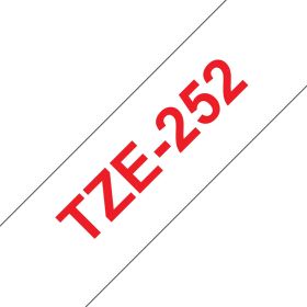Brother TZe252 Cinta Laminada Original de Etiquetas - Texto rojo sobre fondo blanco - Ancho 24mm x 8 metros-3