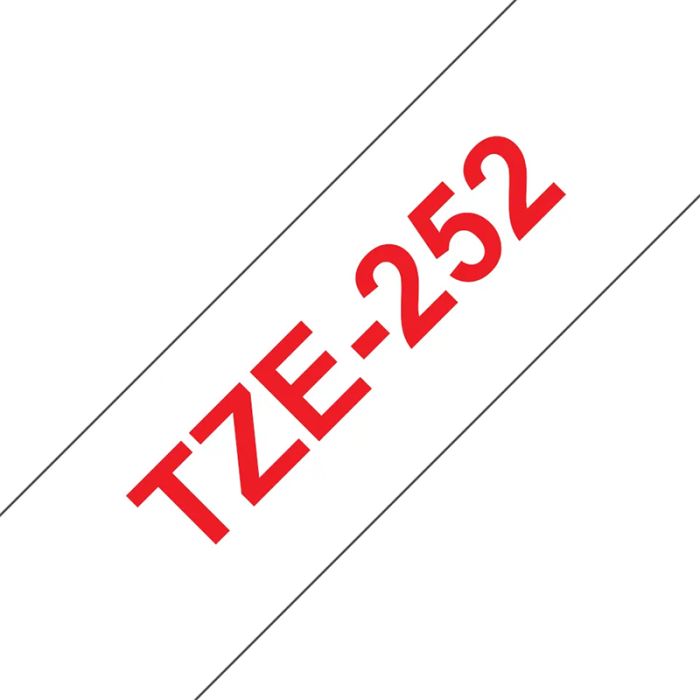 Brother TZe252 Cinta Laminada Original de Etiquetas - Texto rojo sobre fondo blanco - Ancho 24mm x 8 metros-3