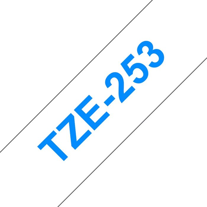 Brother TZe253 Cinta Laminada Original de Etiquetas - Texto azul sobre fondo blanco - Ancho 24mm x 8 metros-3