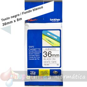 Brother TZe261 Cinta Laminada Original de Etiquetas - Texto negro sobre fondo blanco - Ancho 36mm x 8 metros-1