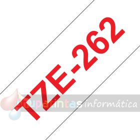 Brother TZe262 Cinta Laminada Original de Etiquetas - Texto rojo sobre fondo blanco - Ancho 36mm x 8 metros-3