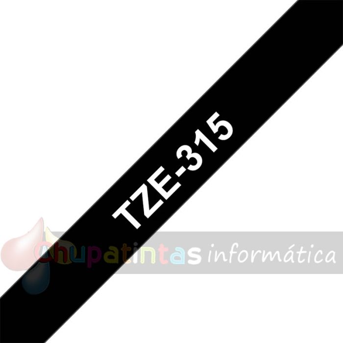 Brother TZe315 Cinta Laminada Original de Etiquetas - Texto blanco sobre fondo negro - Ancho 6mm x 8 metros-3