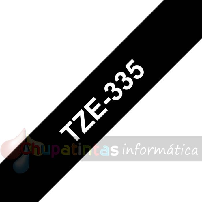 Brother TZe335 Cinta Laminada Original de Etiquetas - Texto blanco sobre fondo negro - Ancho 12mm x 8 metros-3