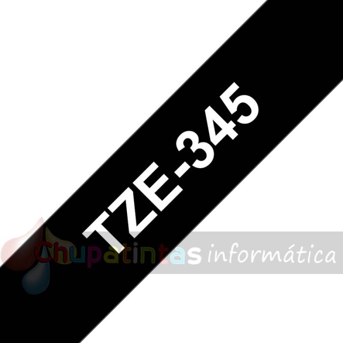 Brother TZe345 Cinta Laminada Original de Etiquetas - Texto blanco sobre fondo negro - Ancho 18mm x 8 metros-3