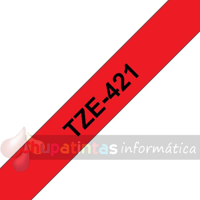 Brother TZe421 Cinta Laminada Original de Etiquetas - Texto negro sobre fondo rojo - Ancho 9mm x 8 metros-3
