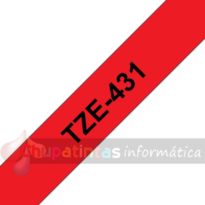Brother TZe431 Cinta Laminada Original de Etiquetas - Texto negro sobre fondo rojo - Ancho 12mm x 8 metros-3