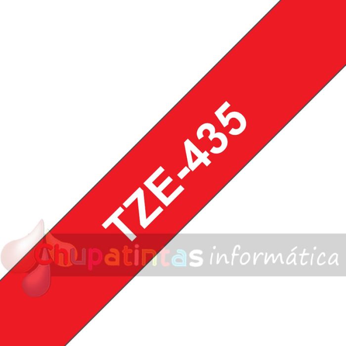 Brother TZe435 Cinta Laminada Original de Etiquetas - Texto blanco sobre fondo rojo - Ancho 12mm x 8 metros-3