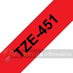 Brother TZe451 Cinta Laminada Original de Etiquetas - Texto negro sobre fondo rojo - Ancho 24mm x 8 metros-3