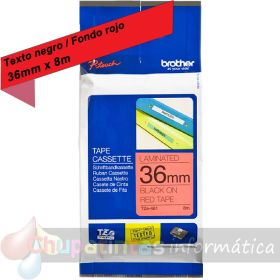 Brother TZe461 Cinta Laminada Original de Etiquetas - Texto negro sobre fondo rojo - Ancho 36mm x 8 metros-1