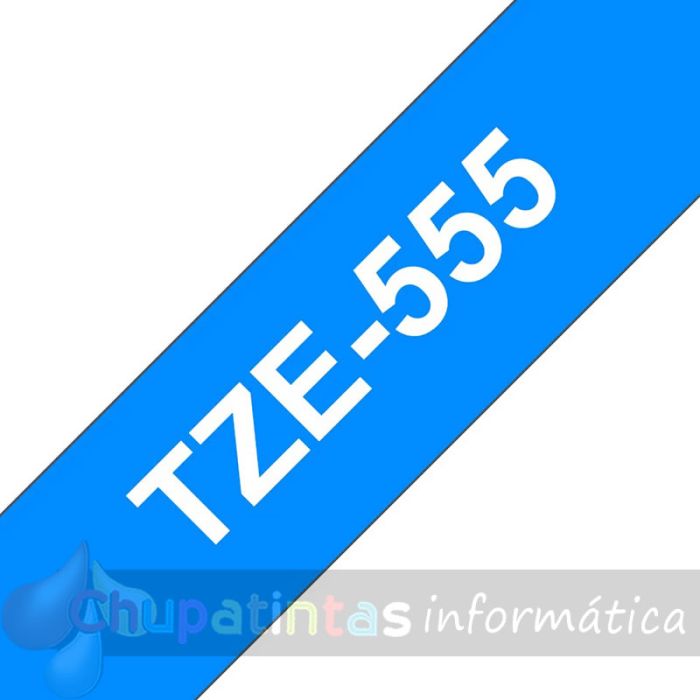 Brother TZe555 Cinta Laminada Original de Etiquetas - Texto blanco sobre fondo azul - Ancho 24mm x 8 metros-3