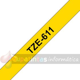 Brother TZe611 Cinta Laminada Original de Etiquetas - Texto negro sobre fondo amarillo - Ancho 6mm x 8 metros-3