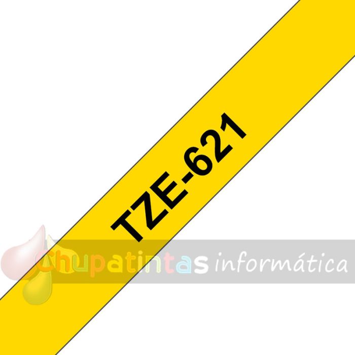 Brother TZe621 Cinta Laminada Original de Etiquetas - Texto negro sobre fondo amarillo - Ancho 9mm x 8 metros-3