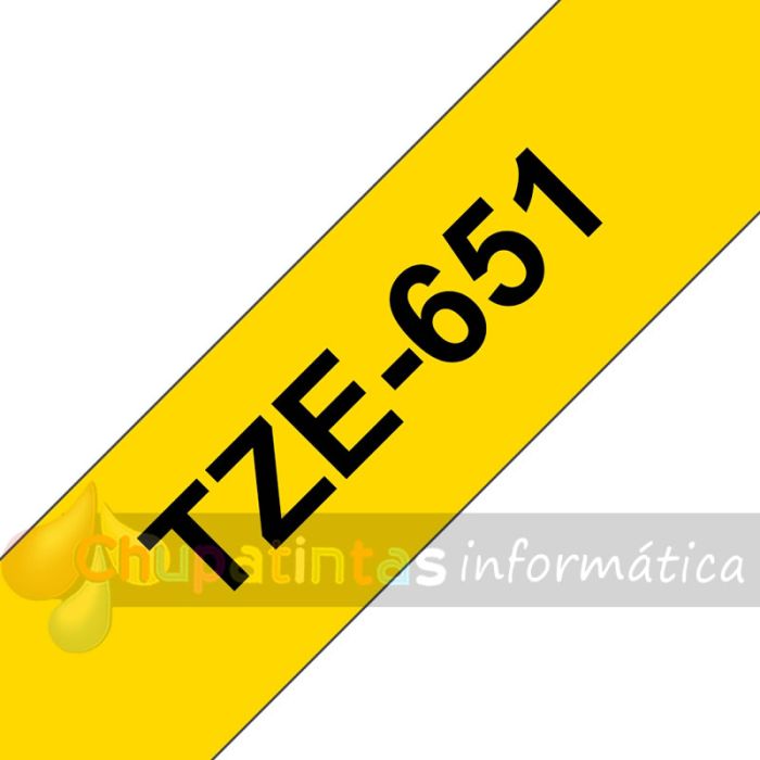 Brother TZe651 Cinta Laminada Original de Etiquetas - Texto negro sobre fondo amarillo - Ancho 24mm x 8 metros-3
