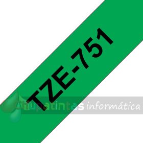 Brother TZe751 Cinta Laminada Original de Etiquetas - Texto negro sobre fondo verde - Ancho 24mm x 8 metros-3