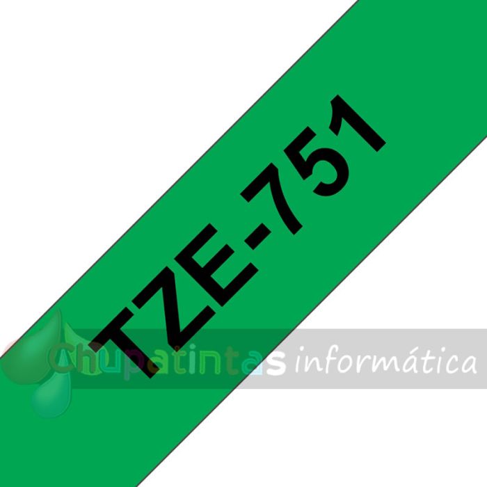 Brother TZe751 Cinta Laminada Original de Etiquetas - Texto negro sobre fondo verde - Ancho 24mm x 8 metros-3