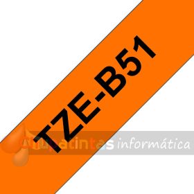 Brother TZeB51 Cinta Laminada Fluorescente Original de Etiquetas - Texto negro sobre fondo blanco - Ancho 24mm x 5 metros-3