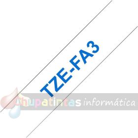 Brother TZeFA3 Cinta Textil Original de Etiquetas - Texto azul sobre fondo blanco - Ancho 12mm x 3 metros-3