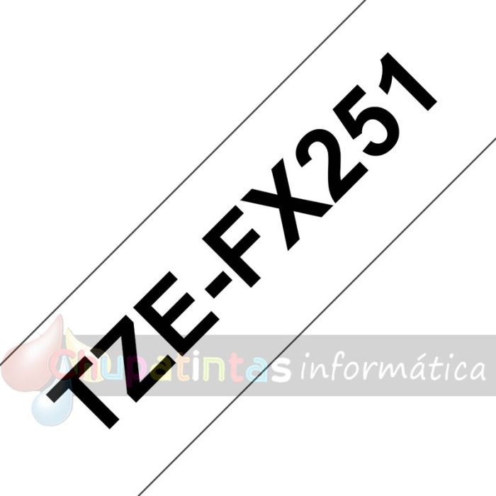 Brother TZeFX251 Cinta Laminada Flexible Original de Etiquetas - Texto negro sobre fondo blanco - Ancho 24mm x 8 metros-3