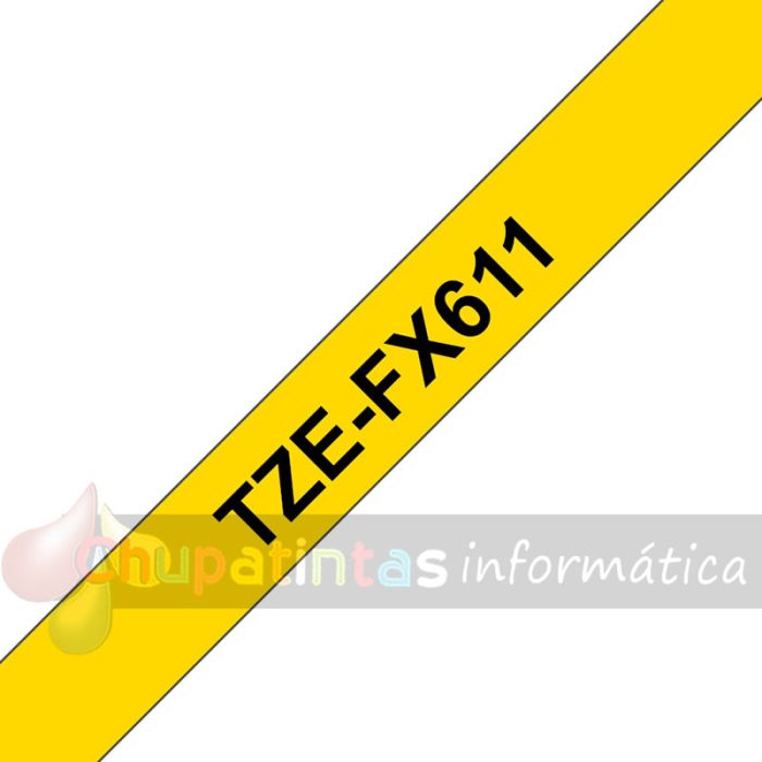 Brother TZeFX611 Cinta Laminada Flexible Original de Etiquetas - Texto negro sobre fondo amarillo - Ancho 6mm x 8 metros-3