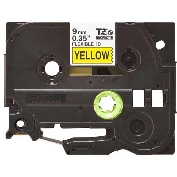 Brother TZeFX621 Cinta Laminada Flexible Original de Etiquetas - Texto negro sobre fondo amarillo - Ancho 9mm x 8 metros-2