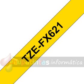 Brother TZeFX621 Cinta Laminada Flexible Original de Etiquetas - Texto negro sobre fondo amarillo - Ancho 9mm x 8 metros-3