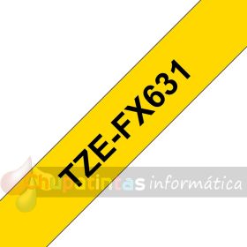 Brother TZeFX631 Cinta Laminada Flexible Original de Etiquetas - Texto negro sobre fondo amarillo - Ancho 12mm x 8 metros-3