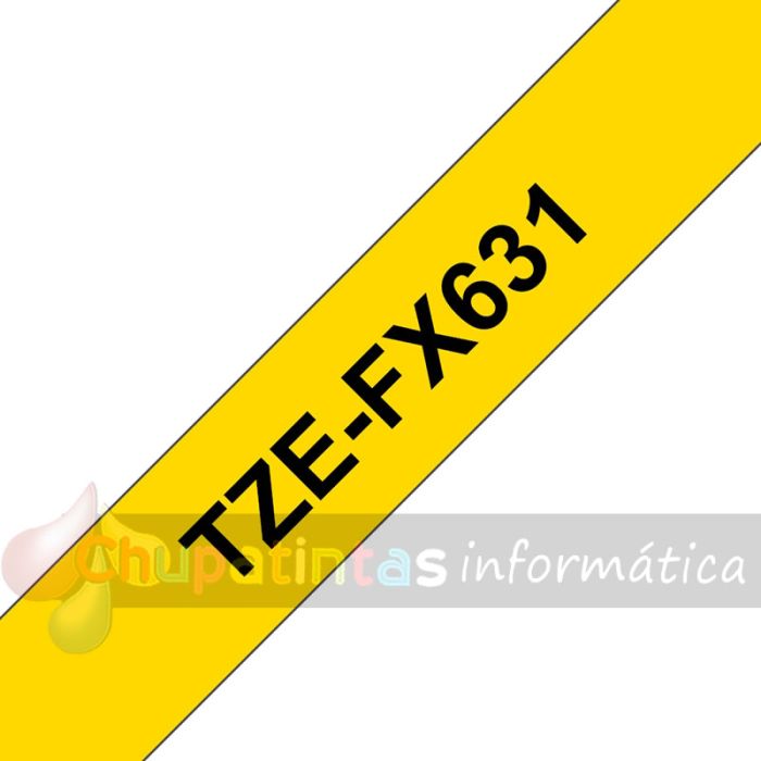 Brother TZeFX631 Cinta Laminada Flexible Original de Etiquetas - Texto negro sobre fondo amarillo - Ancho 12mm x 8 metros-3