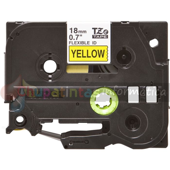 Brother TZeFX641 Cinta Laminada Flexible Original de Etiquetas - Texto negro sobre fondo amarillo - Ancho 18mm x 8 metros-2