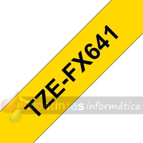Brother TZeFX641 Cinta Laminada Flexible Original de Etiquetas - Texto negro sobre fondo amarillo - Ancho 18mm x 8 metros-3
