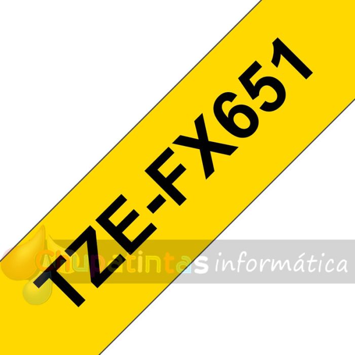 Brother TZeFX651 Cinta Laminada Flexible Original de Etiquetas - Texto negro sobre fondo amarillo - Ancho 24mm x 8 metros-3