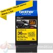 Brother TZeFX661 Cinta Laminada Flexible Original de Etiquetas - Texto negro sobre fondo amarillo - Ancho 36mm x 8 metros