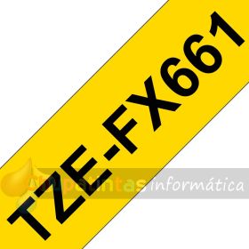 Brother TZeFX661 Cinta Laminada Flexible Original de Etiquetas - Texto negro sobre fondo amarillo - Ancho 36mm x 8 metros-3