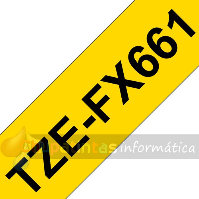 Brother TZeFX661 Cinta Laminada Flexible Original de Etiquetas - Texto negro sobre fondo amarillo - Ancho 36mm x 8 metros-3