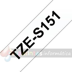 Brother TZeS151 Cinta Laminada Super Adhesiva Original de Etiquetas - Texto negro fondo transparente - 24mm x 8m-3