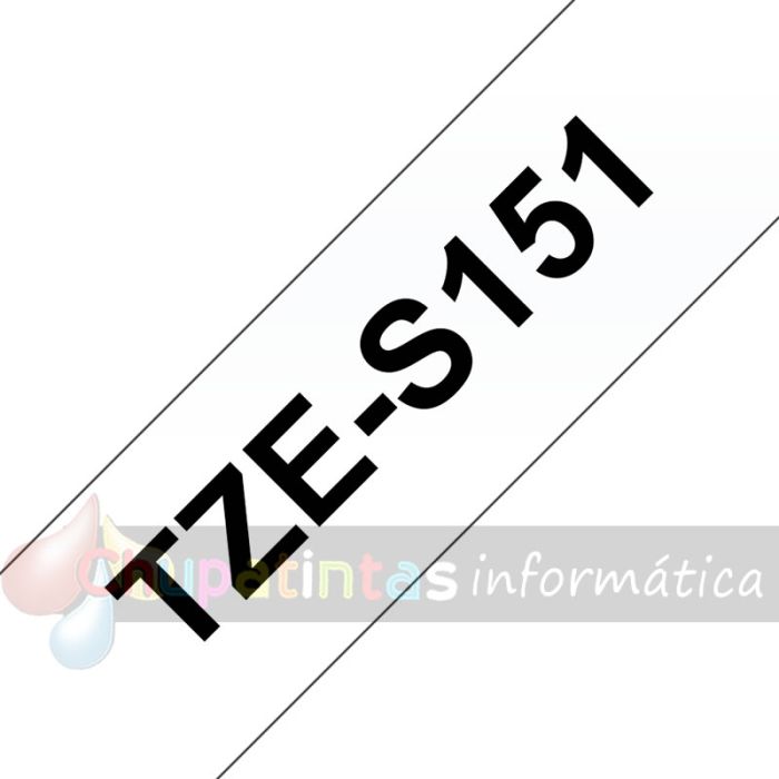 Brother TZeS151 Cinta Laminada Super Adhesiva Original de Etiquetas - Texto negro fondo transparente - 24mm x 8m-3