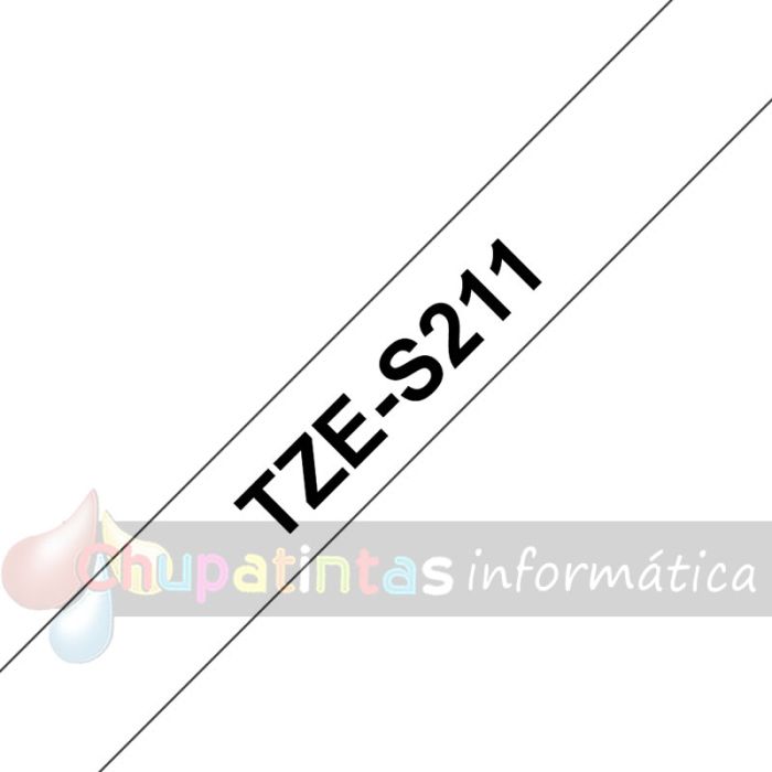 Brother TZeS211 Cinta Laminada Super Adhesiva Original de Etiquetas - Texto negro sobre fondo blanco - Ancho 6mm x 8 metros-3