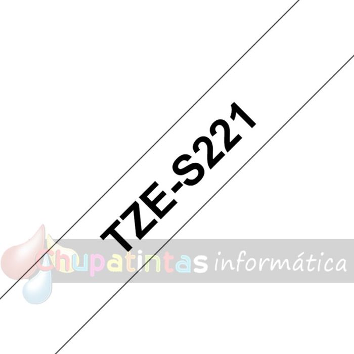 Brother TZeS221 Cinta Laminada Super Adhesiva Original de Etiquetas - Texto negro sobre fondo blanco - Ancho 9mm x 8 metros-3