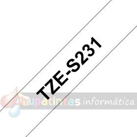 Brother TZeS231 Cinta Laminada Super Adhesiva Original de Etiquetas - Texto negro sobre fondo blanco - Ancho 12mm x 8 metros-3