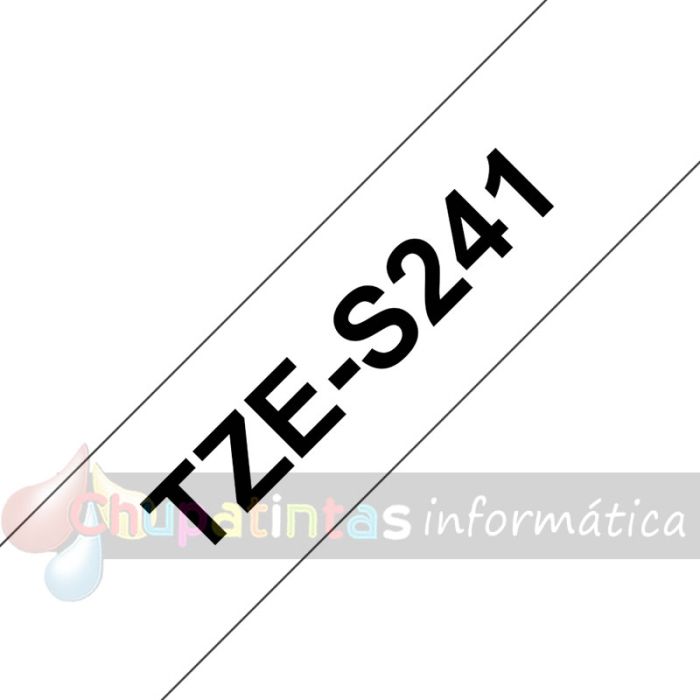Brother TZeS241 Cinta Laminada Super Adhesiva Original de Etiquetas - Texto negro sobre fondo blanco - Ancho 18mm x 8 metros-3