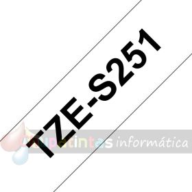 Brother TZeS251 Cinta Laminada Super Adhesiva Original de Etiquetas - Texto negro sobre fondo blanco - Ancho 24mm x 8 metros-3