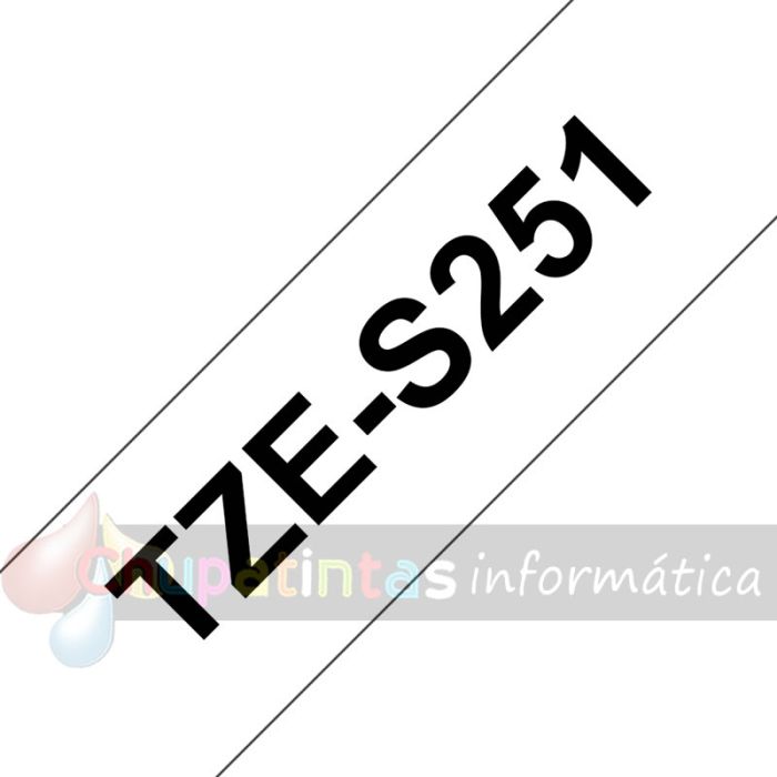 Brother TZeS251 Cinta Laminada Super Adhesiva Original de Etiquetas - Texto negro sobre fondo blanco - Ancho 24mm x 8 metros-3