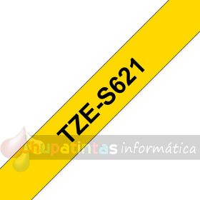 Brother TZeS621 Cinta Laminada Super Adhesiva Original de Etiquetas - Texto negro sobre fondo amarillo - Ancho 9mm x 8 metros-3