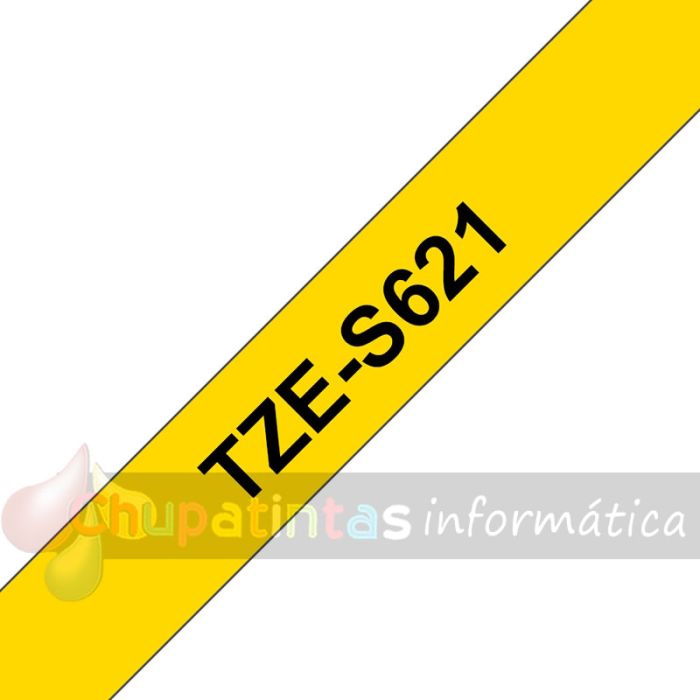 Brother TZeS621 Cinta Laminada Super Adhesiva Original de Etiquetas - Texto negro sobre fondo amarillo - Ancho 9mm x 8 metros-3