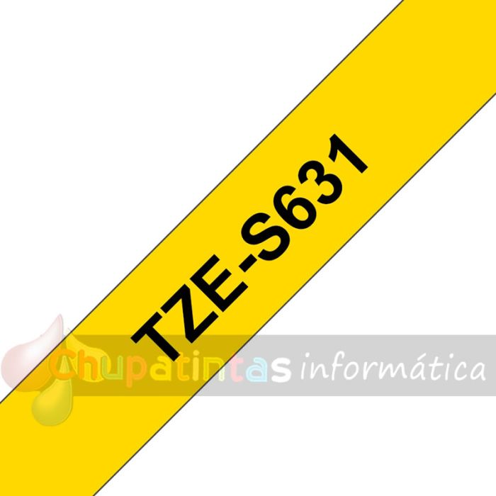 Brother TZeS631 Cinta Laminada Super Adhesiva Original de Etiquetas - Texto negro sobre fondo amarillo - Ancho 12mm x 8 metros-3