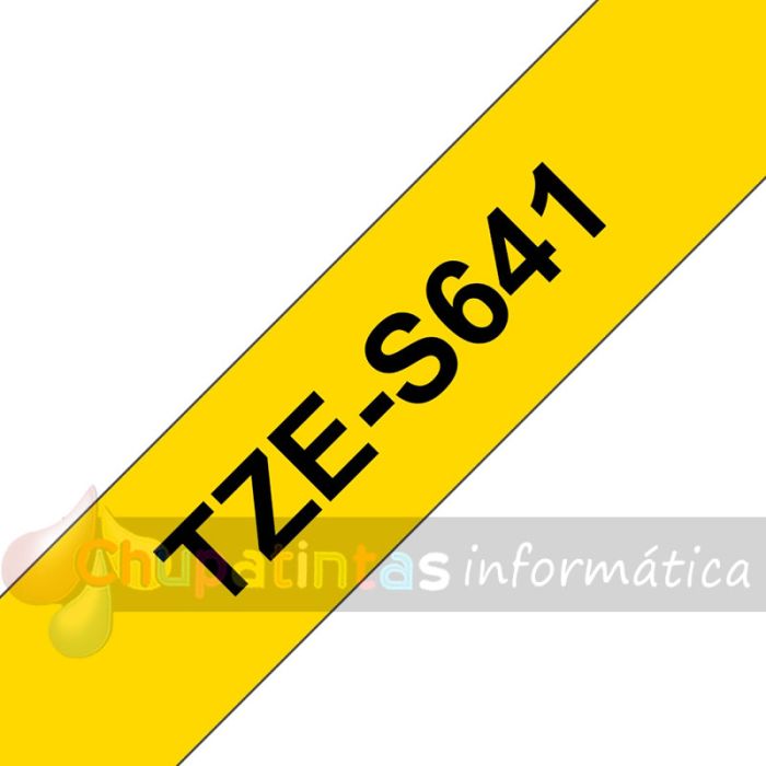Brother TZeS641 Cinta Laminada Super Adhesiva Original de Etiquetas - Texto negro sobre fondo amarillo - Ancho 18mm x 8 metros-3