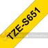 Brother TZeS651 Cinta Laminada Super Adhesiva Original de Etiquetas - Texto negro sobre fondo amarillo - Ancho 24mm x 8 metros-3