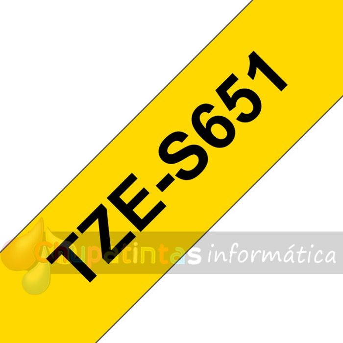 Brother TZeS651 Cinta Laminada Super Adhesiva Original de Etiquetas - Texto negro sobre fondo amarillo - Ancho 24mm x 8 metros-3