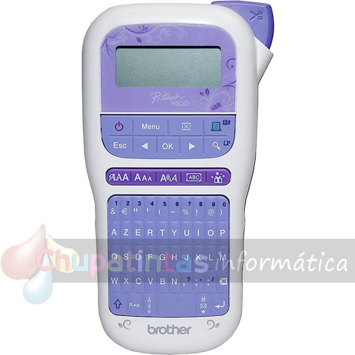 Brother PT-H200 Rotuladora Electrónica Portátil - Pantalla LCD -  Color Violeta/Blanco-1